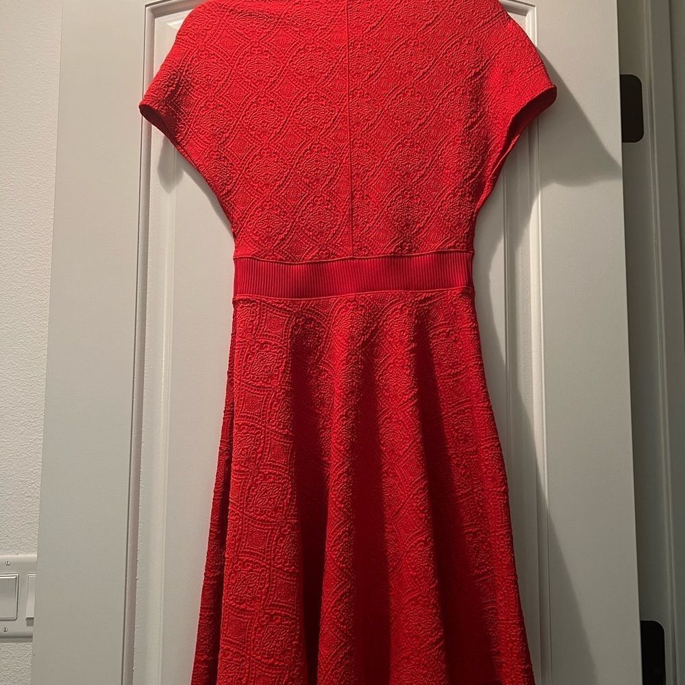 Opening Ceremony Medallion Jacquard Fit & Flare Red Dress - Picture 7 of 10